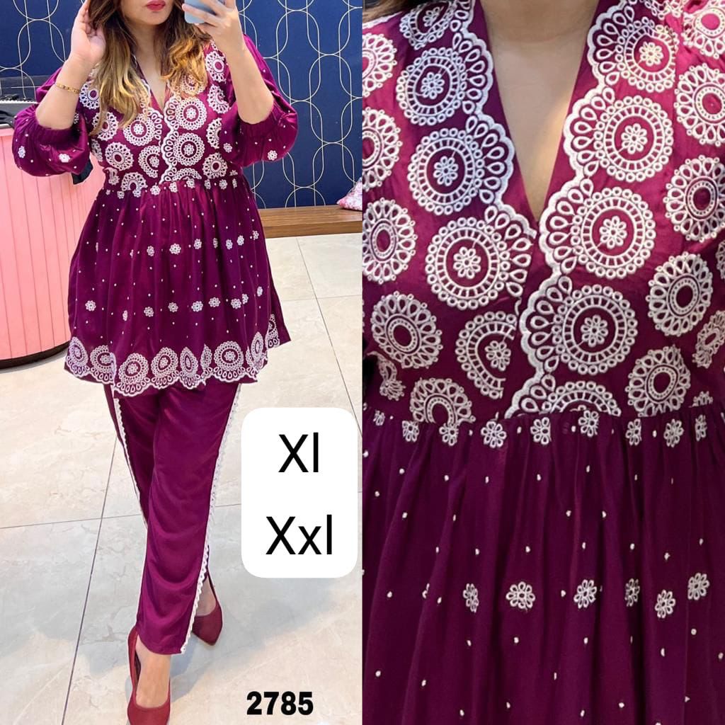 Rutba 2785 Rayon Embroidery Kurti With Bottom Wholesale Price In Surat